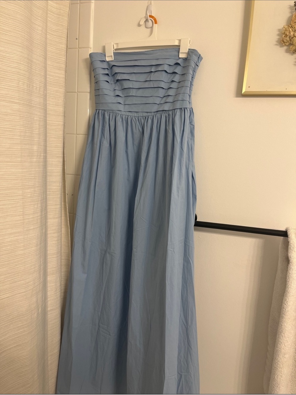 Peppermayo Powder Blue Strapless Maxi Dress